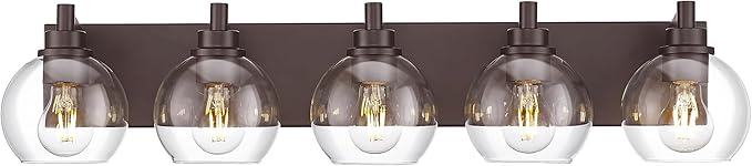 Bathroom Light Fixtures Over Mirror, 5-Light Oil Rubbed Bronze Bathroom Vanity by Metwet