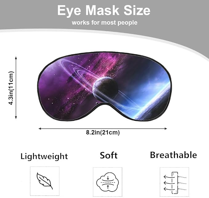 Universe Galaxy Sleep Eye Mask Eye Cover Abstract Saturn Mysterious Starry Sky - Image 2