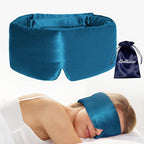 100% Natural Silk Eye Mask for Women Men, Soft Pressureless Cooling Blackout by iCooBreeze
