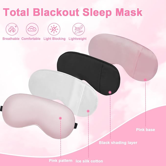 Sleep mask w/Cooling Gel Eye Mask, Reusable Ice Silk Blackout Eye Cover - Image 3