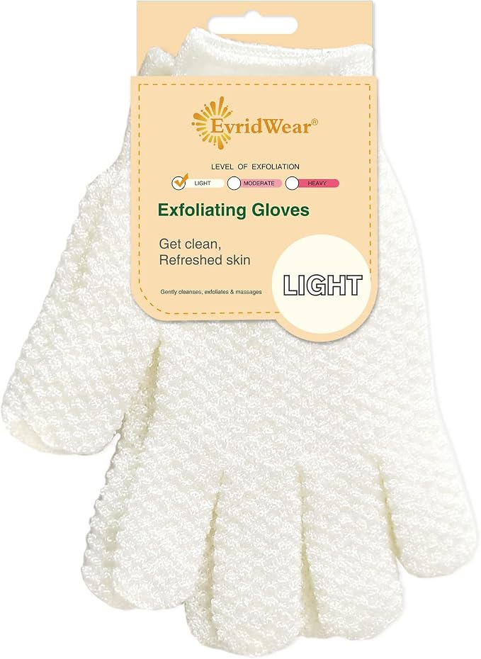 Evridwear Exfoliating Glove Shower Gloves Exfoliate Dead Skin by Evridwear