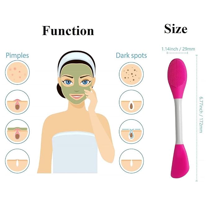 Silicone Brushes, Double-Ended Silicone Face Mask Brush, Facial Cleansing Brush - Image 2