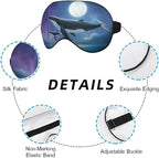 Flying Whale Sleep Eye Mask Eye Cover Fish Family Shimmering Sea Surface Starry - Image 3