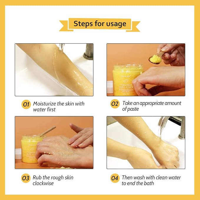 Liyalan Turmeric Body Scrub Moisturizing and Exfoliating Body, Foot Scrub - Image 5