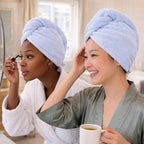 100% Turkish Cotton Hair Towel Wrap 2 Pack – Oeko-TEX Certified Quick Dry Turban - Image 6