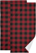 Black and Red Buffalo Plaid Hand Towels by Unknown