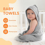 MIGIOL Muslin Hooded Baby Towels 100% Cotton ，Super Soft Muslin Baby Bath Towel - Image 2