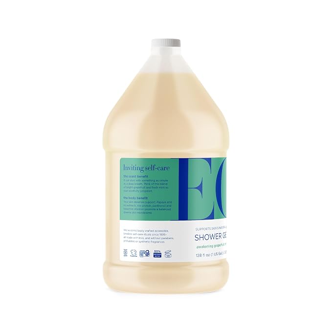 EO Shower Gel Body Wash Refill, 1 Gallon, Grapefruit and Mint, Organic - Image 2