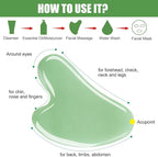 esur Jade Gua Sha Facial Tool Set, 2 Pack Guasha Tool - Image 4