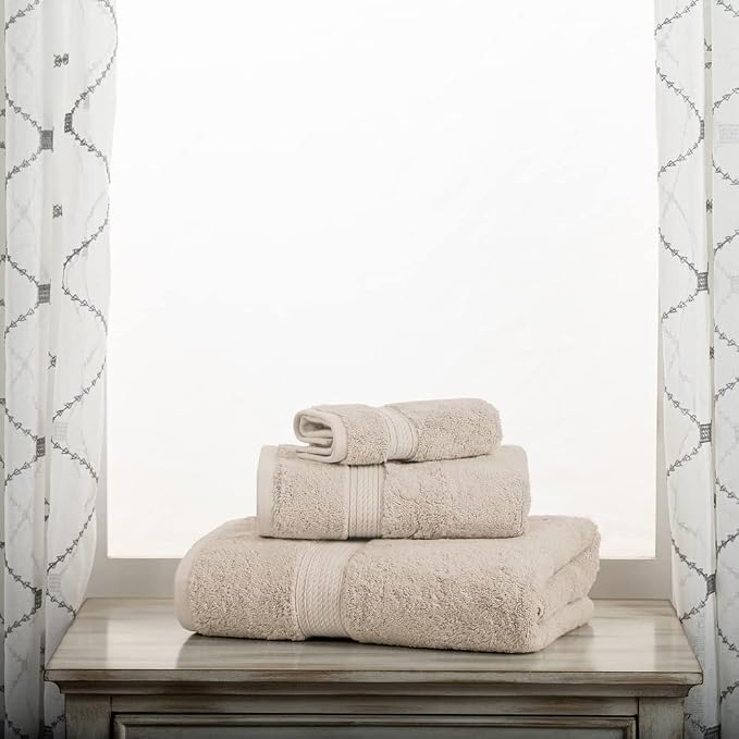 SUPERIOR Egyptian Cotton Pile 3 Piece Towel Set, Includes 1 Bath, 1 Hand - Image 9