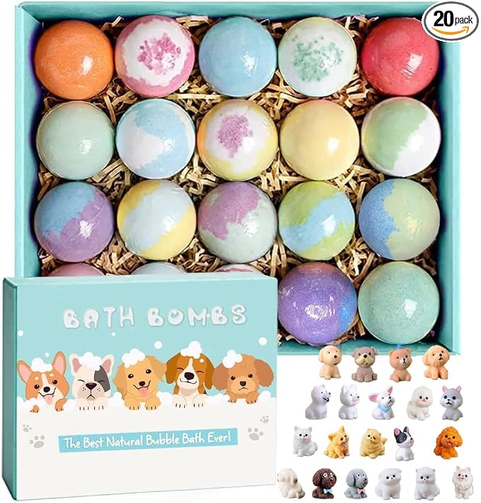 Bath Bombs for Kids with Surprise Inside for Girls Boys Toddlers, 20 Pack by Kottke