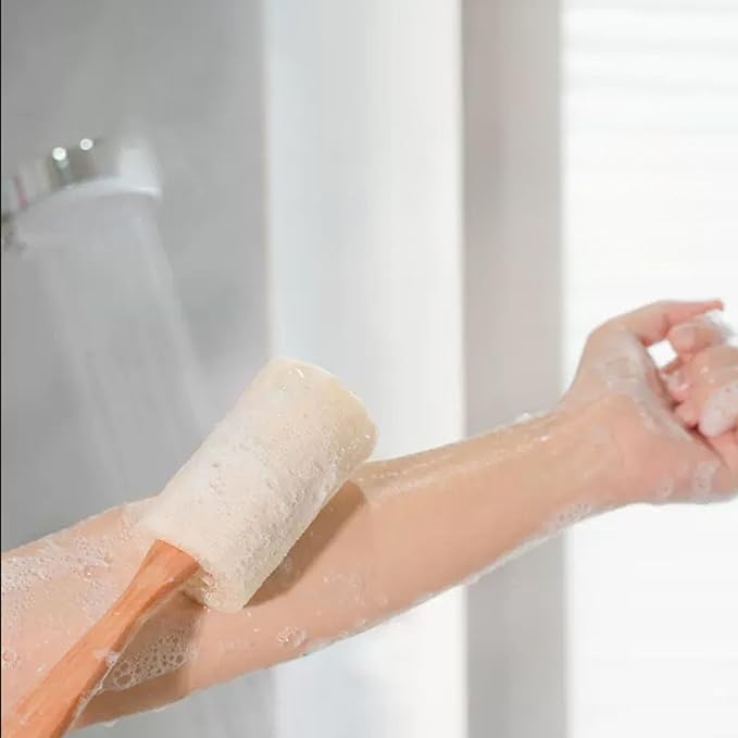 Back Loofah Scrub Loofah Sponge Long Handle Loofah Shower Bath Brush On a Stick - Image 6