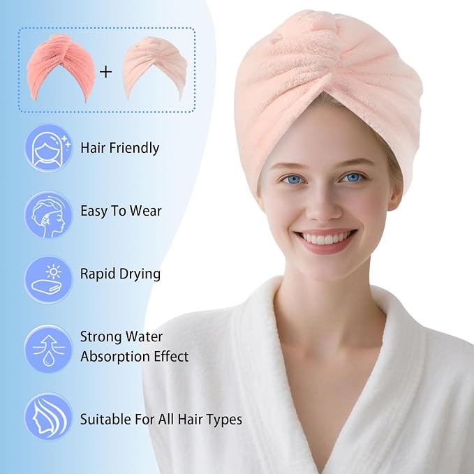 Microfiber Hair Drying Towel Wrap - Image 2