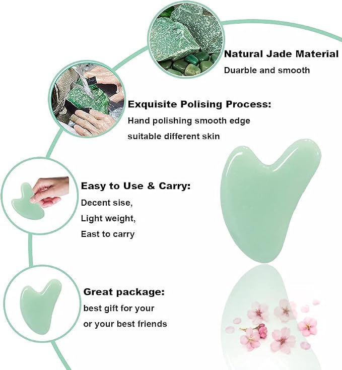 Ditind Gua Sha, Jade Stone Gua Sha Massage Tool, Guasha Tool - Image 3