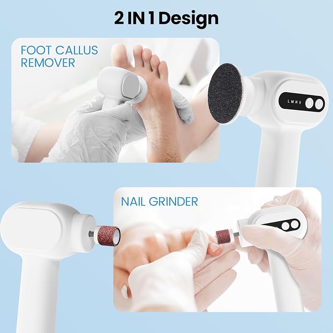 Electric Callus Remover for Feet, 2 in 1 Electric Foot File Grinder, - Image 4