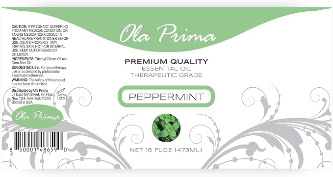 Ola Prima Peppermint Essential Oil Therapeutic Grade 16 oz - Image 3