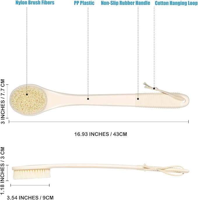 17-Inch Back Scrubber for Shower, Anti-Slip Exfoliating Body Brush for Bath - Image 7