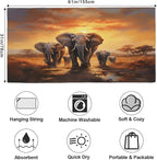 African Elephant Beach Towel Oversized Quick Dry Beach Blanket Microfiber Sand - Image 2