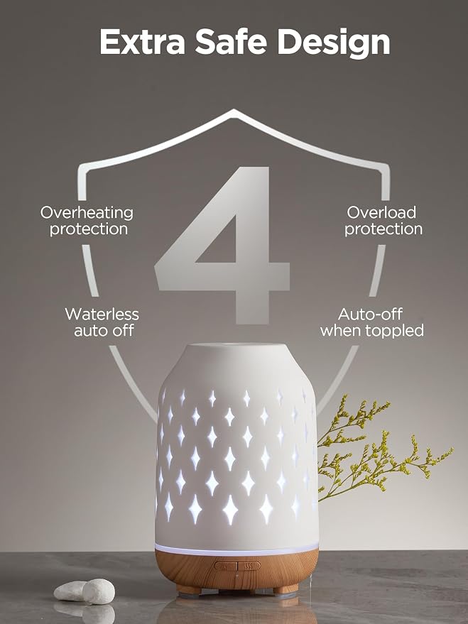 InnoGear Aromatherapy Diffuser, 150ml Ceramic Diffuser Mother's Gift Ultrasonic - Image 5
