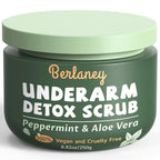 Armpit Detox Scrub 8.8 oz with Peppermint, Aloe Vera and Walnut Shell Powder by Berlaney