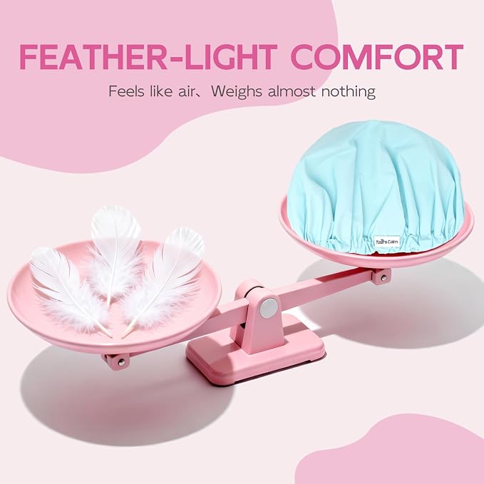Years Calm Shower Cap for Women Waterproof Reusable – 27g Ultra Lightweight - Image 6