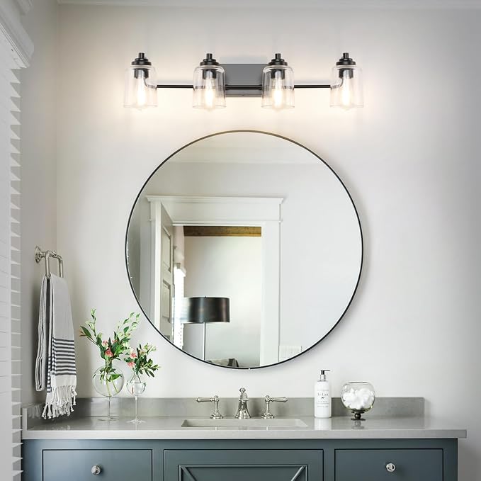 Solfart 4 Lights Matt Black Bathroom Vanity Lights Over Mirror - Image 7
