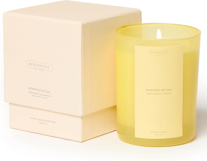 Bergamot & Jasmine Scented Candle | 11oz, 60 Hour Burn | Natural Soy Wax by BenevolenceLA