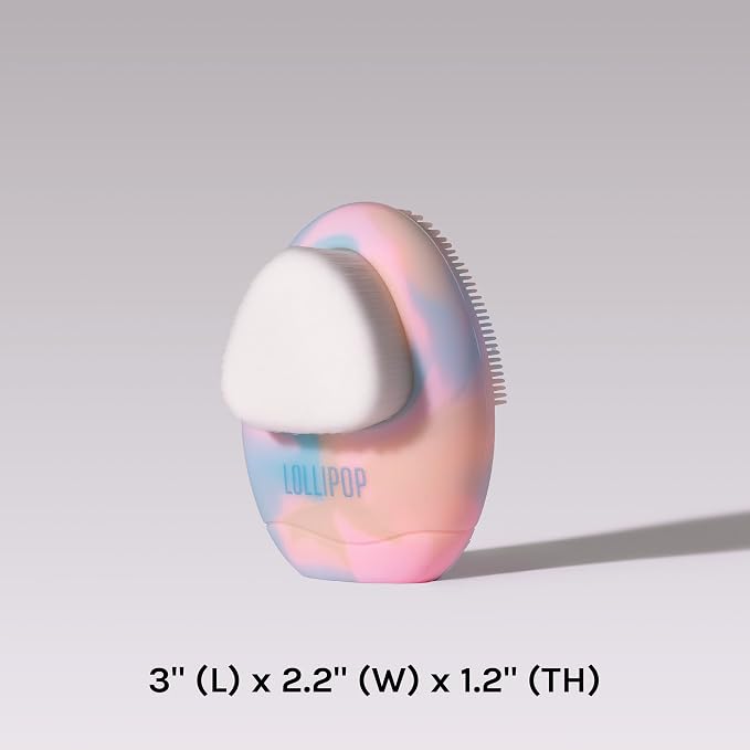 LOLLIPOP Dual-Sided Facial Cleansing Brush | Palm Size Silicone Face Exfoliator - Image 3