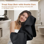GLIMGLINT 2 Pack Black Microfiber Hair Towel Wrap - Image 3