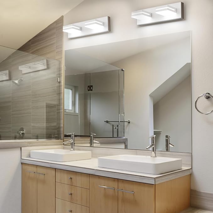 SineRise LED Modern Bathroom Vanity Light Fixtures, Matte White Modern Acrylic - Image 6