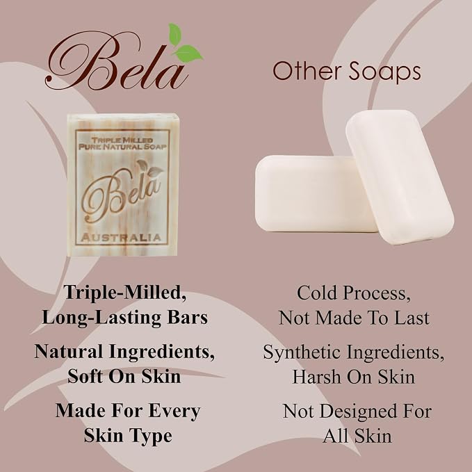 BELA Almond Soap 3.3 oz Pack of 6, French Triple Milled - Image 4