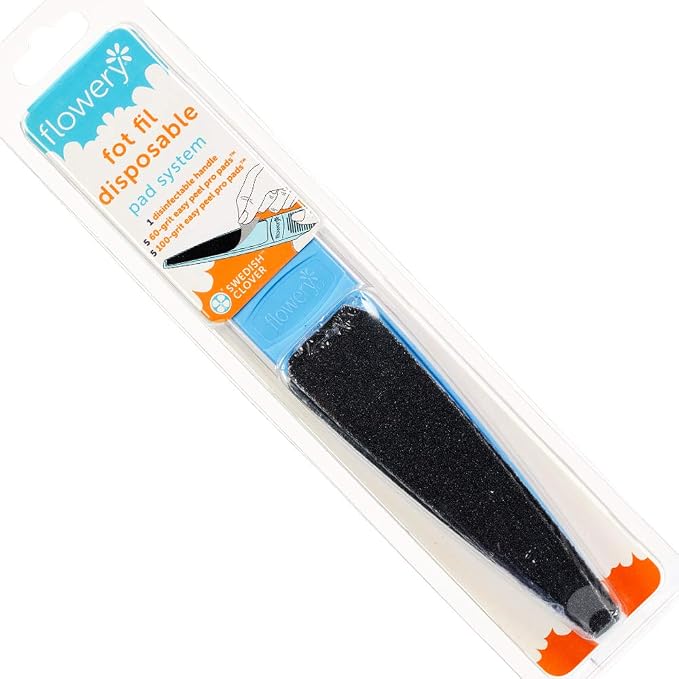 Flowery Swedish Clover Foot File Disposable Pad Kit, Refines Calluses by Flowery