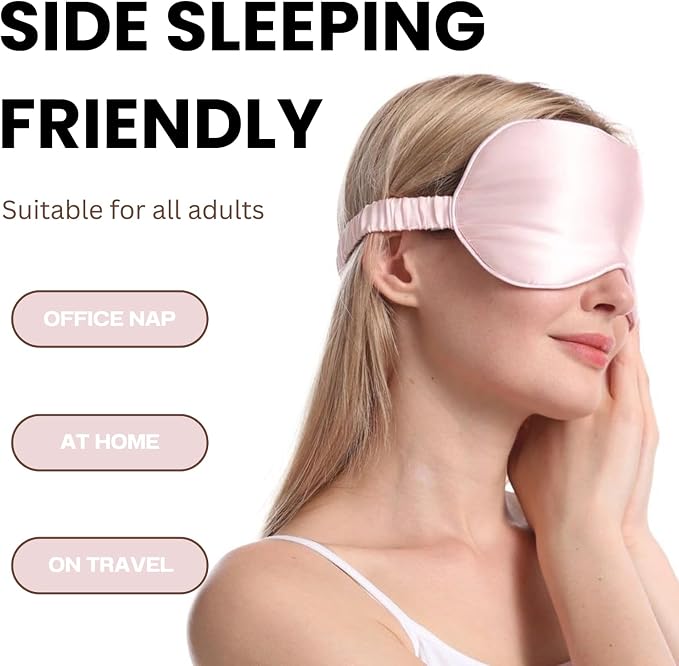 Silk Satin Sleeping Eye Mask, Soft Breathable Blackout Eyeshade Eye Cover - Image 2
