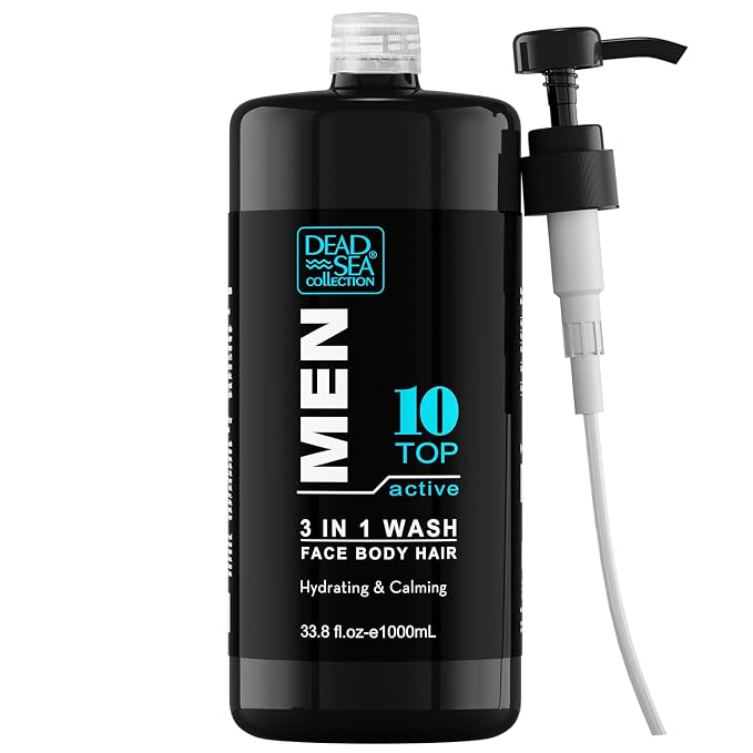 Dead Sea Collection Mens Body Wash 3 in 1 – TOP 10 ACTIVE Body Wash by DeadSeaCollection