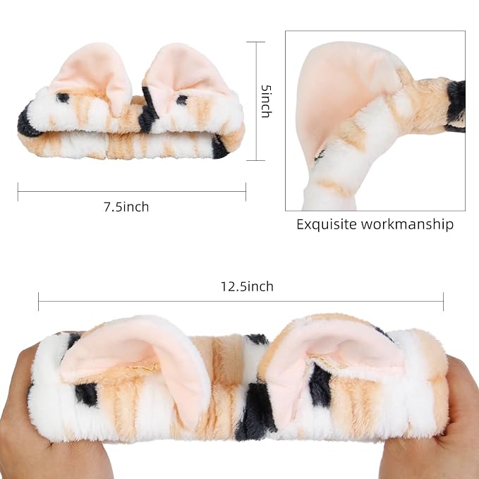 TEBIEKOY Plush Cat Ears Spa Headband - Image 2