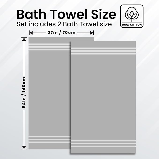 Infinitee Xclusives 100% Cotton Luxury Bath Towels Set of 2 - Image 3