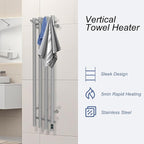 Electric Heated Towel Rack Warmer, Wall Mounted, Stainless Steel, 4 Bar - Image 6