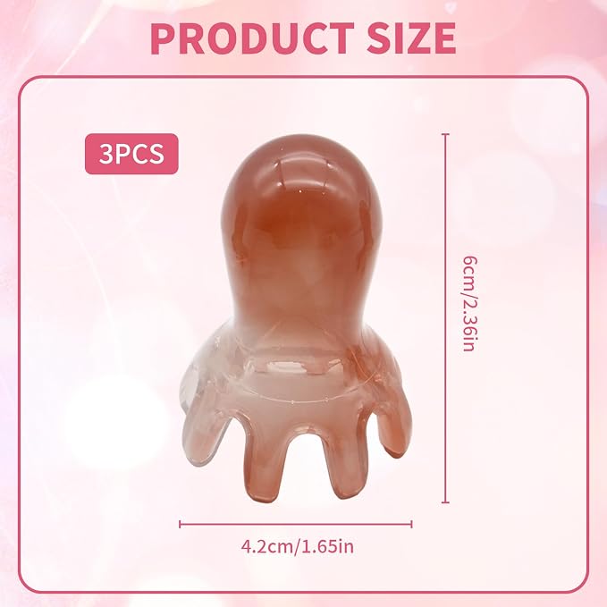 3Pcs Octopus Head Massager Comb Head Massages Tools Manual Acupressure Device - Image 2