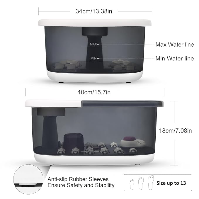 Foot Spa Bath Massager with Heat Bubbles and Vibration Massage and Jets - Image 7
