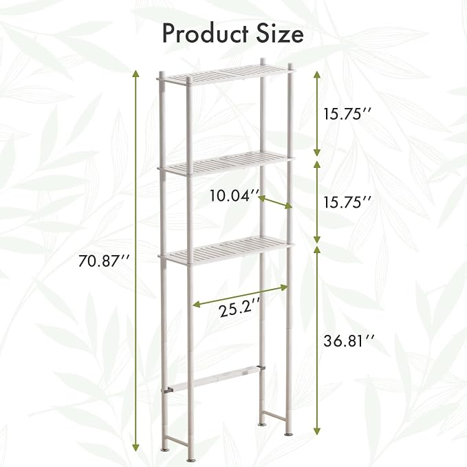 AmazerBath Over The Toilet Storage Bamboo, Bathroom Over Toilet Organizer Rack - Image 2