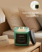 Jasmine Home Scented Candles, 13oz Organic Soy Wax, 76-Hour Clean Burning - Image 6
