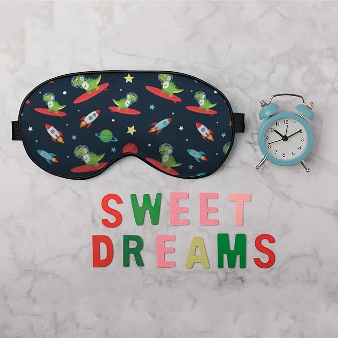 Astronaut Dinosaur Sleep Eye Mask Eye Cover Rex Tyrannosaurus Space Surf Funny - Image 6