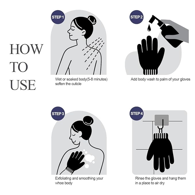 Evridwear Exfoliating Dual Texture Bath Gloves - Image 3