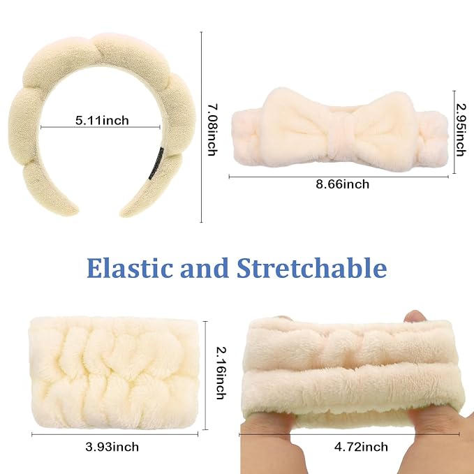 Khaki Spa Headband and Wristband Set-Headband - Image 5
