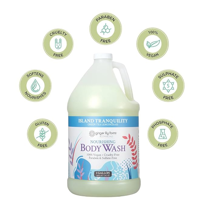 Ginger Lily Farms Botanicals Nourishing Body Wash, Island Tranquility, 100% - Image 6