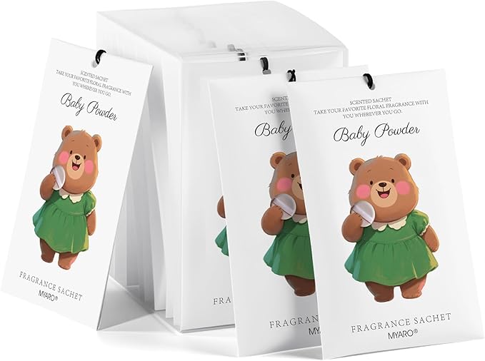 MYARO 12 Packs Baby Powder Scent Sachets Room Air Freshener by MYARO