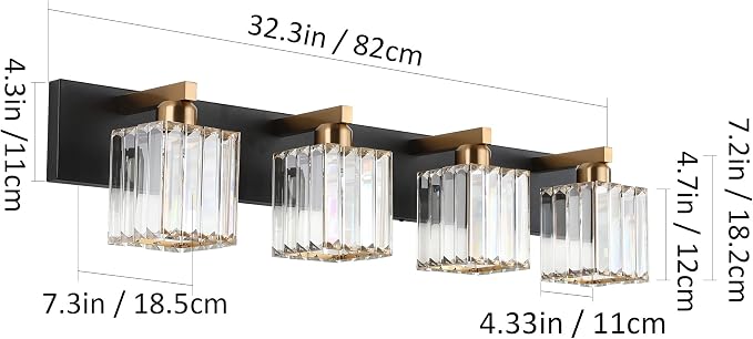 Aipsun Bathroom Vanity Light Fixtures Crystal Vanity Light - Image 4