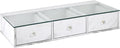 BarberPub Glass Top Wall Mount Station, Beauty Barber Spa Storage Cabinet by BarberPub
