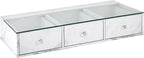 BarberPub Glass Top Wall Mount Station, Beauty Barber Spa Storage Cabinet by BarberPub