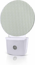 Night Lights Auto Sensor Sage Green Pinstripes Night Light Woven Denim Striped by Home+L6
